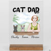 Personalisierte Geschenke für Katzenliebhaber - Acryl Adventure - Cat dad mit zwei Katzen