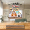Lieblingsmensch Geschenk, personalisierter Acrylglasaufsteller mit liebevoller Familienillustration