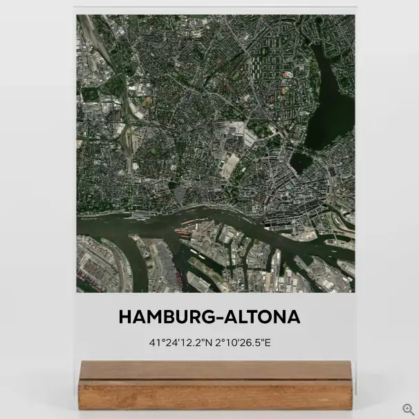 Maßgefertigte Stadtkarte auf Acryl, individuelles Kunstwerk, Wohnkultur
