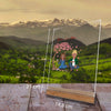 Romantische Geschenke Freundin-Dekoration mit Massangaben-Landschaft im Hintergrund